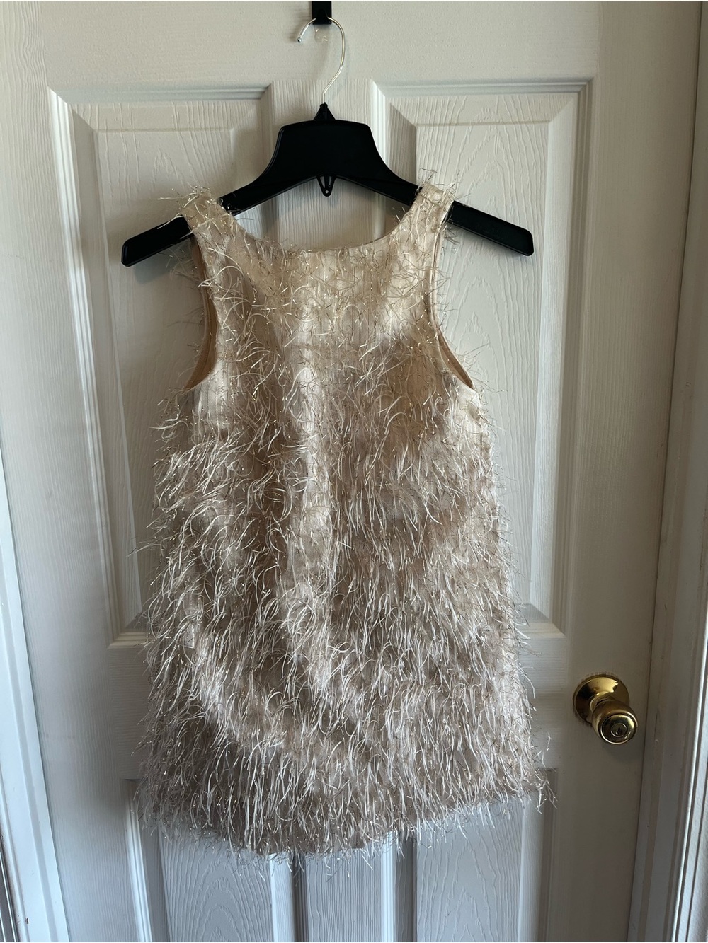 Zara Girls Feathered Cream Formal Dress